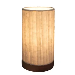 Recycled Paper Mini Lamp on Mango Wood Base - Lines