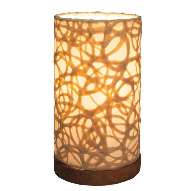 Recycled Paper Mini Lamp on Mango Wood Base - Swirl