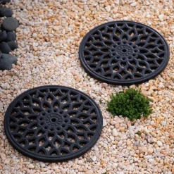 Recycled Rubber Garden Stepping Mats, Set of 3 - Floral
