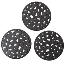 Recycled Rubber Garden Stepping Mats, Set of 3 - Pebble