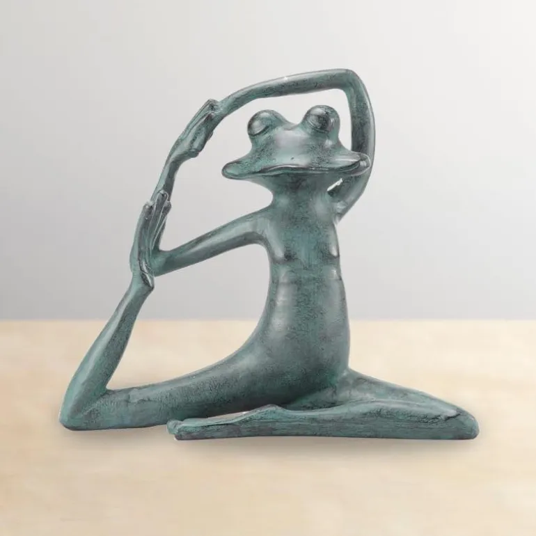 Relaxed Yoga Frog Garden Sculpture