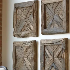 Rennick Reclaimed Pine Wood Pieced Wall Panel Decor