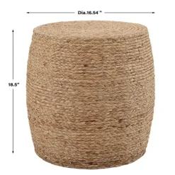 Resort Straw Wrap Accent Stool