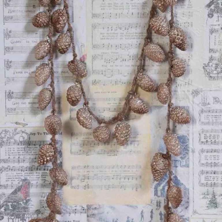 Rose Gold Closed Pinecone Garland