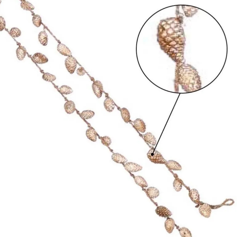 Rose Gold Closed Pinecone Garland