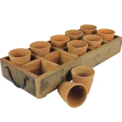 Rustic Wood Caddy with 10 Cups