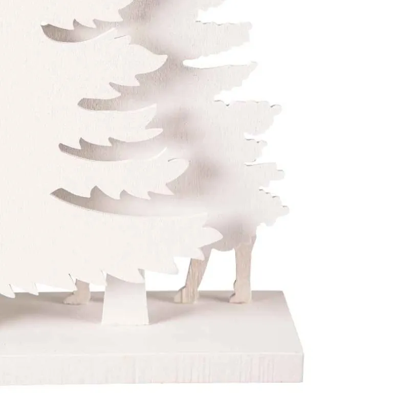 Scandinavian-Inspired Wooden LED Forest Scene