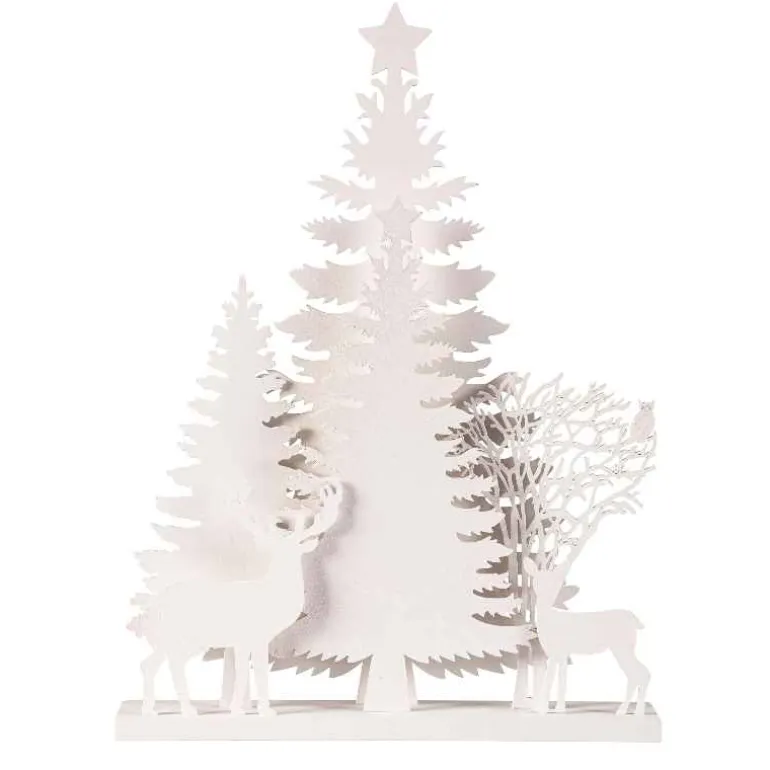 Scandinavian-Inspired Wooden LED Forest Scene
