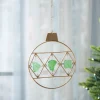 Seaglass and Metal Ornament - Round