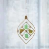 Seaglass and Metal Ornament, Teardrop Finial