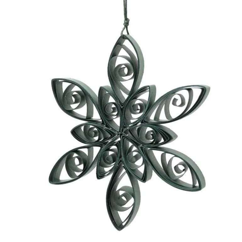 Set of 2 Paper Flower Ornaments, 4" dia.