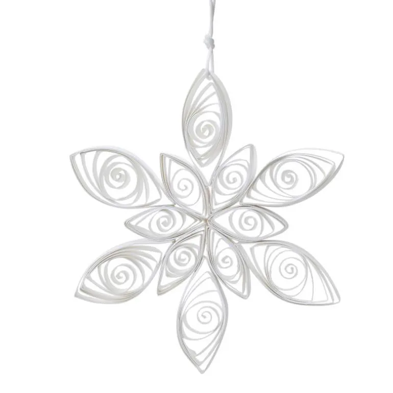 Set of 2 Paper Flower Ornaments, 4" dia.