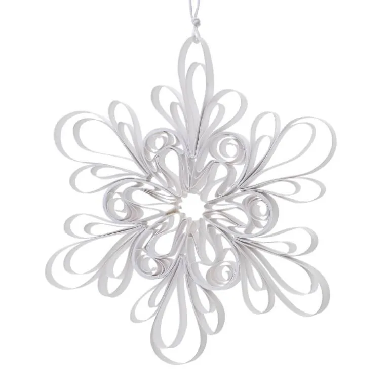 Set of 2 Paper Flower Ornaments, 4" dia.