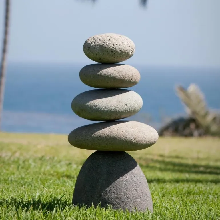 Small Giant Five Stone Cairn Outdoor Sculpture