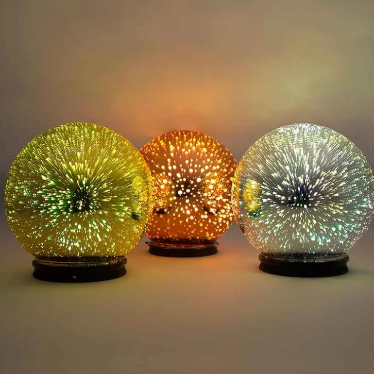 Small Mercury Glass Gazing Ball, 6" dia. - Gold