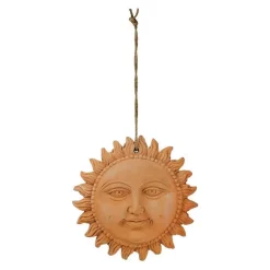 Smiling Terracotta Sun Hanging Wall Art