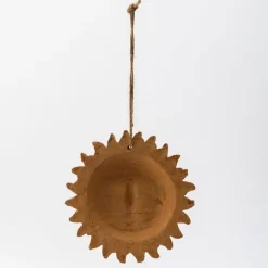 Smiling Terracotta Sun Hanging Wall Art