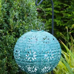Soji Stella Boho Globe Solar Lantern - Emerald