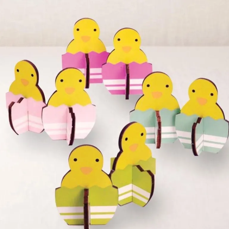 Spring Chick Decorations, Set of 8