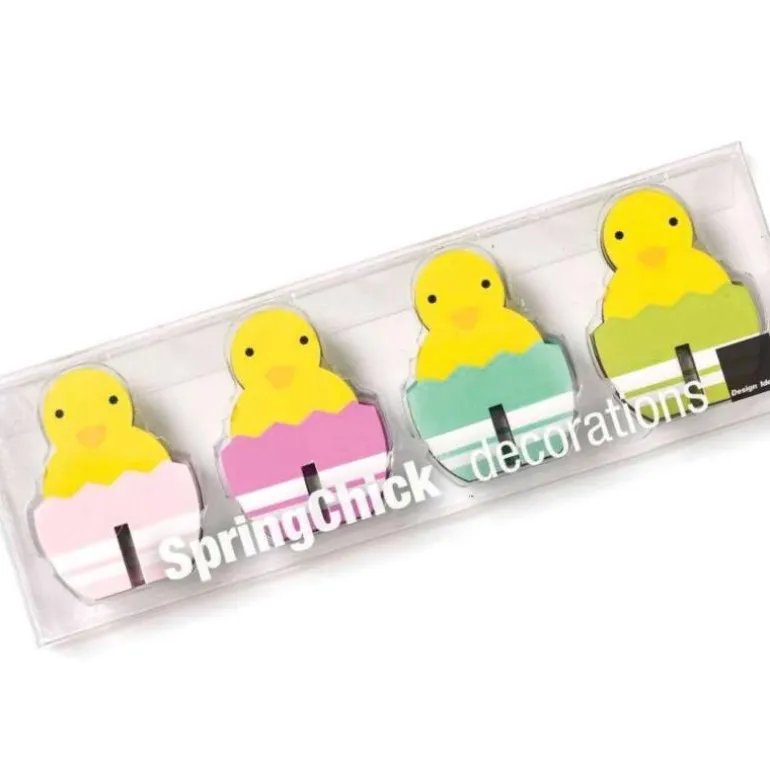 Spring Chick Decorations, Set of 8