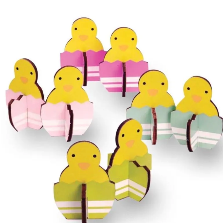 Spring Chick Decorations, Set of 8