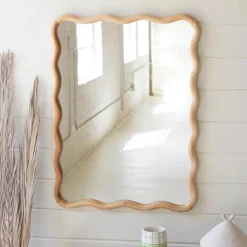 Squiggle-Framed Wood Mirror