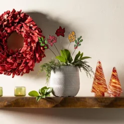 Stained Glass Holiday Floral Bouquet, Set of 5
