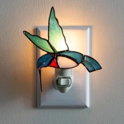 Stained Glass Hummingbird Nightlight