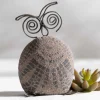 Stenciled Owl Riverstone Critter