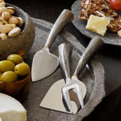 Stone Faux Bois Cheese Knife Gift, Set of 3