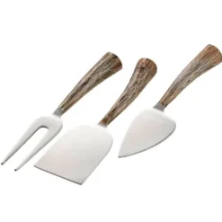 Stone Faux Bois Cheese Knife Gift, Set of 3