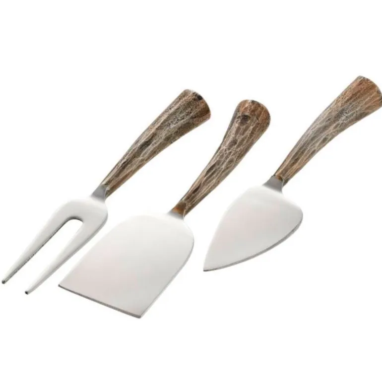Stone Faux Bois Cheese Knife Gift, Set of 3