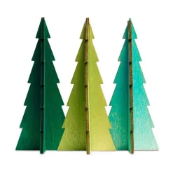 Tannenbaum Tabletop Wood Christmas Tree, Set of 3 - Light Green