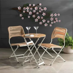 Tavernier Wicker Folding Outdoor Bistro Set