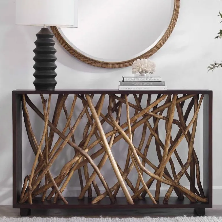 Teak Maze Console