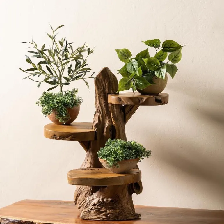 Teak Wood Plant Stand