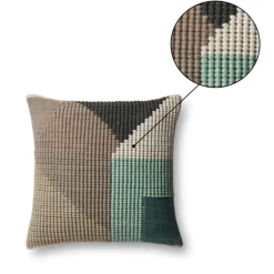 Teal Multi Indoor/Outdoor Pillow, 22" Sq.