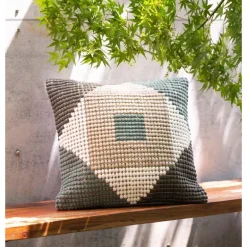 Teal Square Indoor/Outdoor Pillow, 18