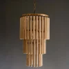 Three-tiered Wooden Pendant Light
