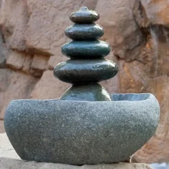 Tranquil Rock Cairn Tabletop Fountain