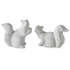 White Cement Squirrels, Set of 2