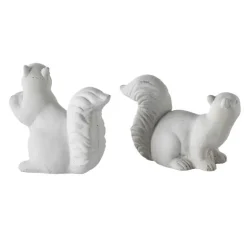 White Cement Squirrels, Set of 2