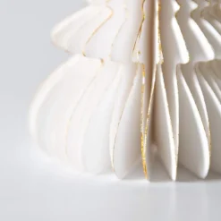 White Hand-Cut Honeycomb Paper Tree Ornament, 6