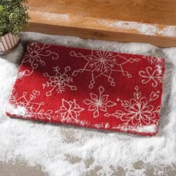 White Snowflakes Coir Mat