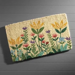 Wildflower Garden Natural Coir Doormat