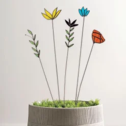 Wildflower Stained Glass Bloom Stakes