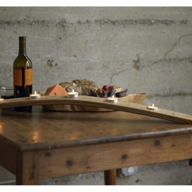 Wine Barrel Stave Candle Centerpiece