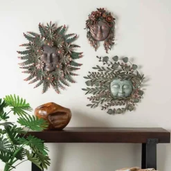 Woman Face with Flowers Wall Decor