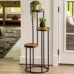 Wood And Resin Plant Stand