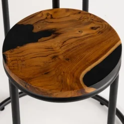 Wood And Resin Plant Stand